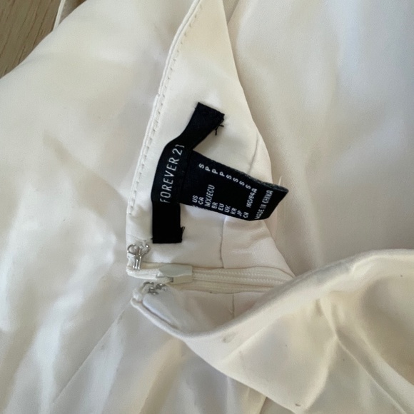 NWT Forever 21 ivory satin strapless midi dress - Picture 3 of 4